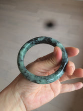 Load image into Gallery viewer, 55.5mm Certified 100% Natural type A dark green/green Jadeite Jade bangle AB68-9800