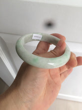 Load image into Gallery viewer, 57.4mm 100% natural Type A sunny green/white jadeite jade bangle K92-1110