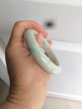 Load image into Gallery viewer, 57.4mm 100% natural Type A sunny green/white jadeite jade bangle K92-1110