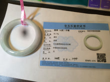 Load image into Gallery viewer, 57mm certified type A 100% Natural white green jadeite jade bangle AD52-9288