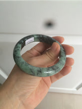 Load image into Gallery viewer, 55.5mm Certified 100% Natural type A dark green/green Jadeite Jade bangle AB68-9800