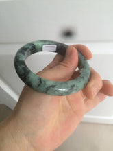 Load image into Gallery viewer, 55.5mm Certified 100% Natural type A dark green/green Jadeite Jade bangle AB68-9800