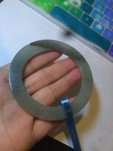 Load image into Gallery viewer, 54mm Type A 100% Natural dark green/gray Jadeite Jade bangle AS52