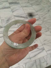 Load image into Gallery viewer, 55.5mm Certified Type A 100% Natural icy watery sunny green/white snowy thin style Jadeite bangle AB58-0425