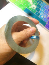 Load image into Gallery viewer, 54mm Type A 100% Natural dark green/gray Jadeite Jade bangle AS52