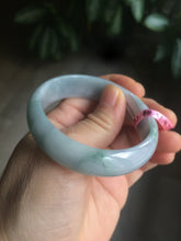 Load image into Gallery viewer, 51mm certified 100% natural Type A green/purple/gray oval jadeite jade bangle R49-5465