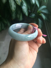 Load image into Gallery viewer, 51mm certified 100% natural Type A green/purple/gray oval jadeite jade bangle R49-5465