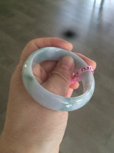 Load image into Gallery viewer, 51mm certified 100% natural Type A green/purple/gray oval jadeite jade bangle R49-5465