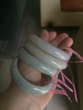 Load image into Gallery viewer, 50-52 mm Type A 100% Natural light green/white Jadeite Jade baby/little kids/small adult hand AB11-1/2/3