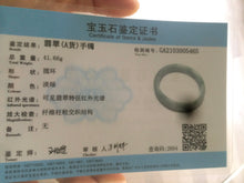Load image into Gallery viewer, 51mm certified 100% natural Type A green/purple/gray oval jadeite jade bangle R49-5465