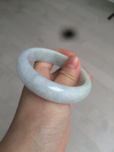 Load image into Gallery viewer, 55.7mm certified 100% natural Type A  green/white/purple jadeite jade bangle AF14-8935