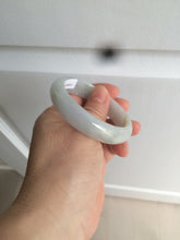 Load image into Gallery viewer, 49mm Certified Type A 100% Natural icy light green/white/purple oval Jadeite Jade bangle etsy AT31-0627