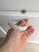 Load image into Gallery viewer, 49mm Certified Type A 100% Natural icy light green/white/purple oval Jadeite Jade bangle etsy AT31-0627