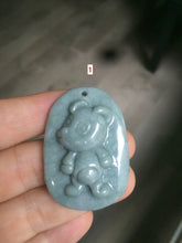 Load image into Gallery viewer, 100% Natural light green Jadeite Jade little doggy pendant A64