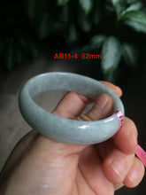 Load image into Gallery viewer, 50-52 mm Type A 100% Natural light green/white Jadeite Jade baby/little kids/small adult hand AB11-1/2/3