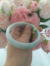 Load image into Gallery viewer, 56.7mm certified type A 100% Natural light green/blue Jadeite Jade bangle AB2-1325