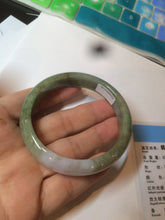 Load image into Gallery viewer, 52.7mm Type A 100% Natural light green/purple/brown Jadeite Jade bangle GC35-4159 (add on item)