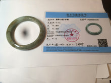 Load image into Gallery viewer, 53.2mm certificated Type A 100% Natural green/brown Jadeite Jade bangle AM65-4191