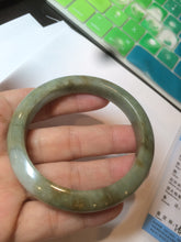 Load image into Gallery viewer, 53.2mm certificated Type A 100% Natural green/brown Jadeite Jade bangle AM65-4191