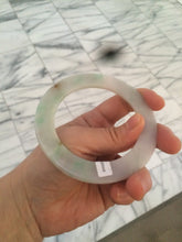 Load image into Gallery viewer, 55.5mm Certified Type A 100% Natural sunny green/purple/red (福禄寿) thin Jadeite Jade bangle U67-1443
