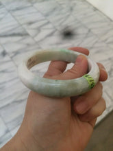 Load image into Gallery viewer, 58mm certificated Type A 100% Natural sunny green/white Jadeite Jade bangle E48-7904