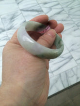 Load image into Gallery viewer, 51.5mm 100% natural Type A green/purple oval jadeite jade bangle B36