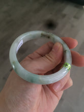 Load image into Gallery viewer, 53.4mm Certified type A 100% Natural watery green white Jadeite Jade bangle U64-4123