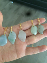 Load image into Gallery viewer, 100% natural type A jadeite jade icy Willow leaves pendants SN (Clearance item)