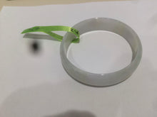 Load image into Gallery viewer, 52.4mm certified Type A 100% Natural light green/white/purple thin Jadeite Jade bangle Z98-7327