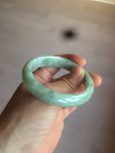 Load image into Gallery viewer, 52.5mm Certified Type A 100% Natural green/gray oval Jadeite Jade  bangle U124-7143