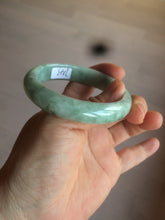 Load image into Gallery viewer, 52.5mm Certified Type A 100% Natural green/gray oval Jadeite Jade  bangle U124-7143