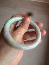 Load image into Gallery viewer, 56mm certified 100% natural sunny green/white/purple/yellow round cut jadeite jade bangle AF9-8927