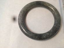 Load image into Gallery viewer, 54.9mm certified 100% Natural black/white nephrite(籽料青花) Sesame paste seed material round cut Jade bangle HF8-5534