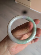 Load image into Gallery viewer, 56mm certified 100% natural sunny green/white/purple/yellow round cut jadeite jade bangle AF9-8927