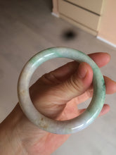 Load image into Gallery viewer, 56mm certified 100% natural sunny green/white/purple/yellow round cut jadeite jade bangle AF9-8927