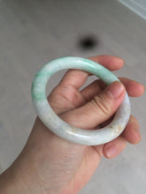 Load image into Gallery viewer, 56mm certified 100% natural sunny green/white/purple/yellow round cut jadeite jade bangle AF9-8927