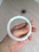 Load image into Gallery viewer, 56mm certified 100% natural sunny green/white/purple/yellow round cut jadeite jade bangle AF9-8927