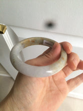 Load image into Gallery viewer, 55.7mm certified 100% natural green/brown/purple jadeite jade bangle AT44-1649