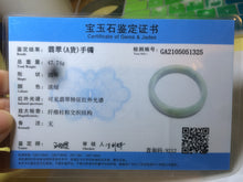 Load image into Gallery viewer, 56.7mm certified type A 100% Natural light green/blue Jadeite Jade bangle AB2-1325