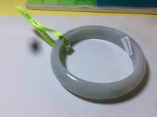 Load image into Gallery viewer, 56.7mm certified type A 100% Natural light green/blue Jadeite Jade bangle AB2-1325