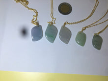 Load image into Gallery viewer, 100% natural type A jadeite jade icy Willow leaves pendants SN (Clearance item)