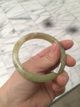 Load image into Gallery viewer, 55.2mm Certified Type A 100% Natural yellow/sugar brown flying snow and dandelions nephrite Jade bangle HT33-0464
