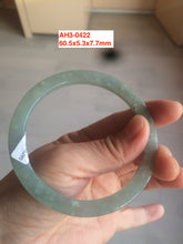 Load image into Gallery viewer, 52-60mm certified Type A 100% Natural icy light green/white snowy super thin Jadeite bangle group15-AH