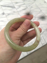 Load image into Gallery viewer, 55.2mm Certified Type A 100% Natural yellow/sugar brown flying snow and dandelions nephrite Jade bangle HT33-0464