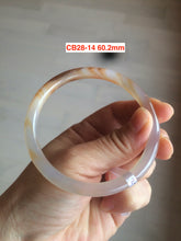 Load image into Gallery viewer, 54.4-62mm 100% natural red/orange/brown slim agate bangle CB28