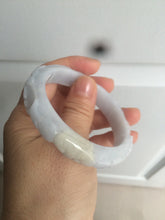 Load image into Gallery viewer, 51mm Certified Type A 100% Natural light purple white vintage style Jadeite Jade oval bangle AM38-0157