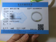 Load image into Gallery viewer, 52.6mm certified Type A 100% Natural white/pink/green/yellow thin Jadeite Jade bangle AB5-9116