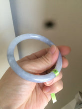 Load image into Gallery viewer, 54mm Certified Type A 100% Natural super light purple/white round cut Jadeite Jade bangle AK23-0024