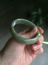 Load image into Gallery viewer, 54.5mm Certified Type A 100% Natural green oval Jadeite Jade bangle L105-2899