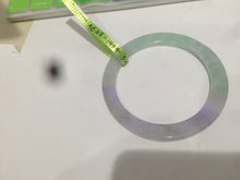 Load image into Gallery viewer, 52.7mm Certified Type A 100% Natural sunny green/purple/white thin Jadeite Jade bangle AE23-1454